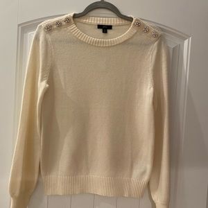 J. Crew Rhinestone IVORY sweater